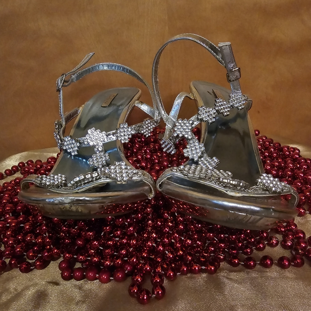 Silver Rhinestone sandals - Picture 3 of 5
